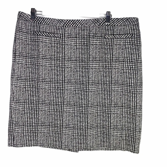 Talbots Woman Petites Black&White Glen Plaid Skirt - Picture 1 of 13